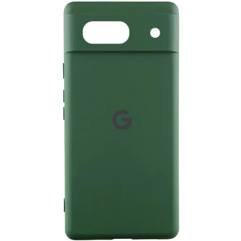 Чехол панель силиконовый Premium Silicone Case Full Camera with logo для Google Pixel 8a Зеленый / Dark green