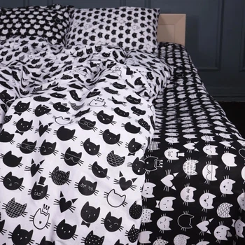 Простынь MirSon Бязь 17-0673 Monochrome Meows 110х160 см (2200010184334)