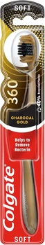 Щетка зубная Colgate 360 Древесный уголь Gold магкая щетина