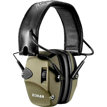 Наушники активные тактические для стрельбы ZOHAN EM026 Green