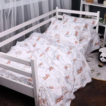 Комплект постільної білизни MirSon Полуторний 143x210 см 010 Teddy ballons Фланель (2200009654084)