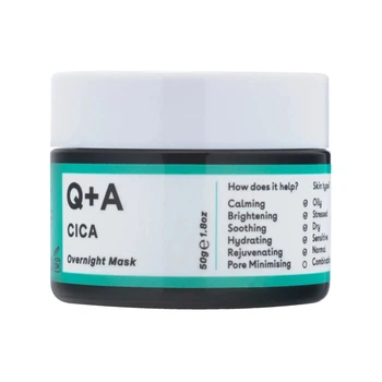 Заспокійлива нічна маска з центеллою Q+A Cica Calming Overnight Face Mask, 50 г