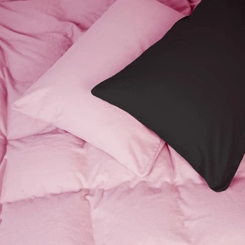 Комплект постельного белья MirSon семейный 2 x 143x210 см 002-008 Black/Pink Фланель (2200009661877)