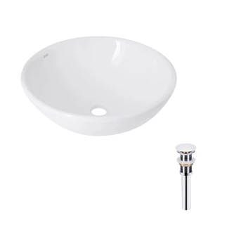 Раковина накладная 400х400х155 мм Qtap Owl White + Донный клапан PU02