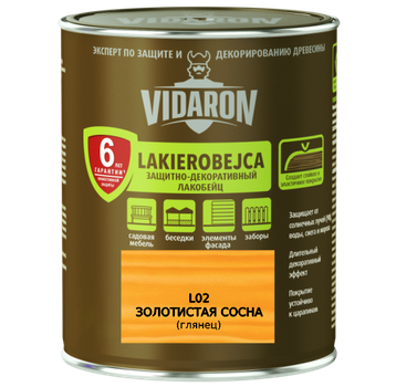 Лакобейц защитно-декоративный Vidaron L02 сосна золотая 0.7 л