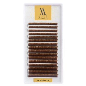 Ресницы Alias, изгиб CC, толщина 0.10, длина 10 мм, Dark Brown, 16 линий