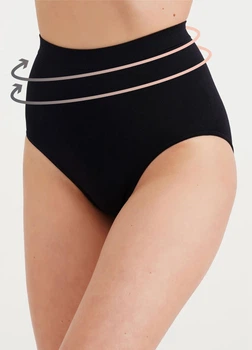 Безшовні моделюючі жіночі труси Giulia Slip Modelling високі з мікрофібри M-L колір чорний