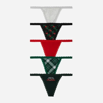Набор трусиков стринги женских хлопковых Victoria's Secret 519414173 XL 5 шт Разноцветный (1159832080)