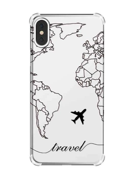 Чехол с утолщёнными углами на iPhone X/Xs :: Карта. Контур (принт 330)