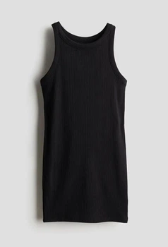 Платье из джерси в рубчик черное H&M 170см (400011105)