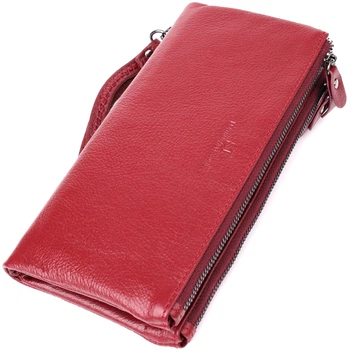 Кожаный кошелек на три отделения для женщин ST Leather bg231fash08 Бордовый