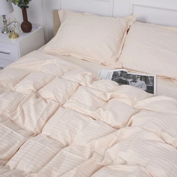 Комплект постільної білизни MirSon Satin Stripe 30-0004 Cream 143х210 Полуторний (2200005248591)