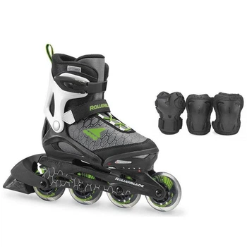 Комплект дитячий (роликові ковзани, захист) Rollerblade COMBO 32-35 (205-220мм) Black/green (07848400 T83) V