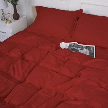 Комплект постільної білизни MirSon Satin Stripe 30-0018 Red 160х220 Полуторний Євро (2200005254493)