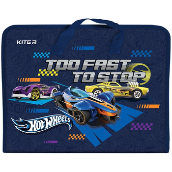 Папка-портфель на блискавці Kite Hot Wheels HW24-202, 1 відділення, A4