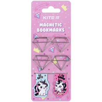 Набір магнітних закладок з фігурними скріпками Kite Diamond K24-495-1