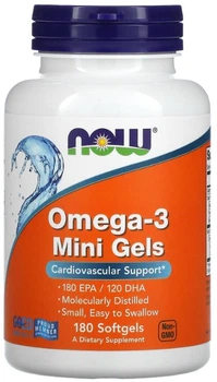 Омега-3 Now Foods Omega-3 Mini Gels 180 гелевых капсул в упаковке (ARE-574319)