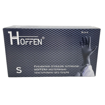 Рукавиці нітрілові Hoffen 100шт С чорні
