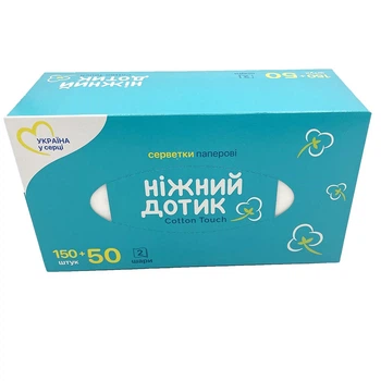 Салфетки бумажные Нежное прикосновение 200шт 2ш*15