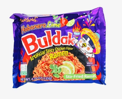 Бульдак обжаренный рамен, пряная курица и хабанеро с лаймом 135 г Samyang | Buldak Ramen