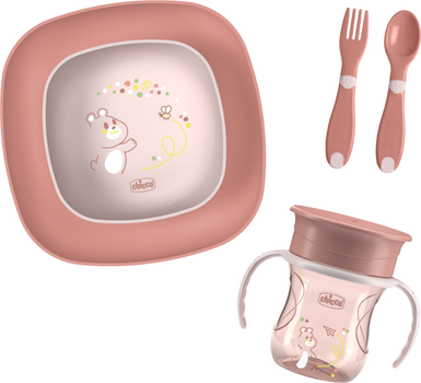 Набір посуду Chicco Set Pappa 12м+ Рожевий (16201.15)