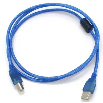 Кабель для принтера МФУ USB 2.0 AM - BM 1.5м Екранований з Феридним Фільтром Blue