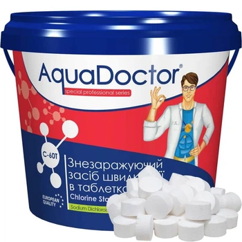 Хлор шоковый Aquadoctor C60T 900 г маленькие таблетки быстрого действия
