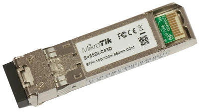 Интерфейсный модуль MikroTik S+85DLC03D SFP+ 10 Гб/с Dual LC двухволоконный 300 м (S+85DLC03D)