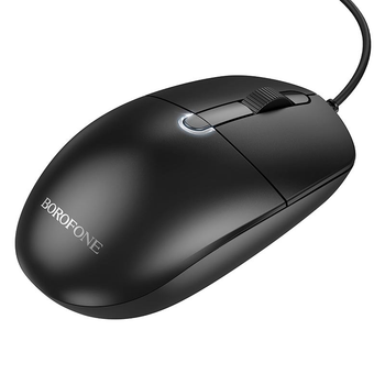 Мышь компьютерная BOROFONE BG17 Morning business 800-1600 DPI проводная USB 1.4м Черный