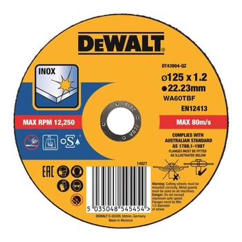 Круг отрезной по металлу DeWALT 125х1.2х22.23мм плоский (DT43904)
