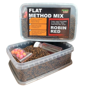 Флет Метод Мікс Техно Карп Flat Method Mix Robin Red (паприка робін ред) 400g + Liquid,80739