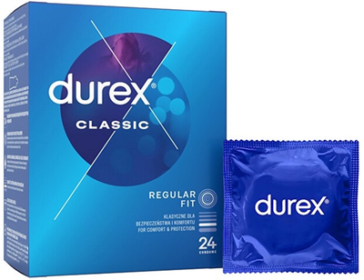 Prezerwatywy Durex Classic Regular fit klasyczne 24 szt (5900627117745)