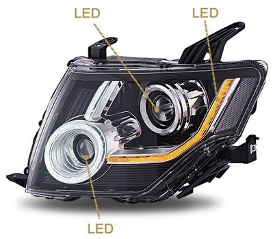 Передние альтернативная тюнинг оптика фары LED на Mitsubishi Pajero V80 Full LED 06- комплект Митсубиси Паджеро L2719