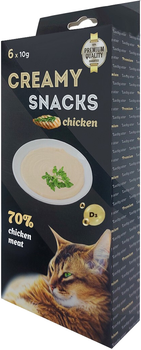 Лакомства для кошек Lucky Star Мягкое пюре из мяса курицы в стиках по 10 г 6 шт (4820281500480)