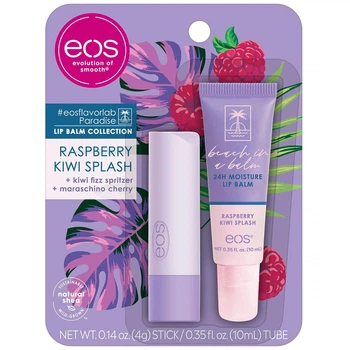 Набор бальзамов для губ EOS FlavorLab с маслом ши ароматом малины и киви 2 шт