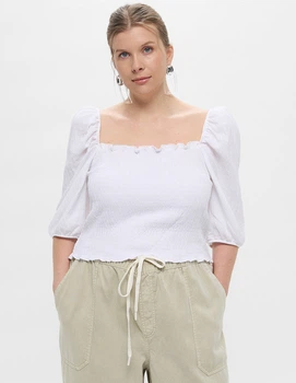 Блуза H&M Ж1116946 (08950021) колір білий (Ж1116946 - 205422)
