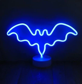 Неоновий нічник на підставці Batman Кажан Бетмен - 23х36 см