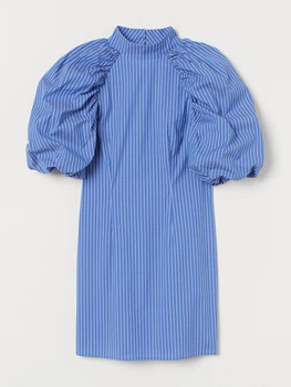 Платье H&M M сине белый полоска 705926427