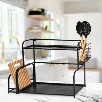 Полиця кухонна Stenson TL00385 металева 40х21х50см 2 яруси