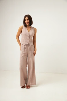 Жилет із льону класичний Wear me M Бежевій (6_25_11391)