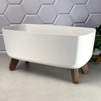 Горщик овальний 39×19,5×18,7 см білий на ніжках Prosperplast Gracia DGCL-400