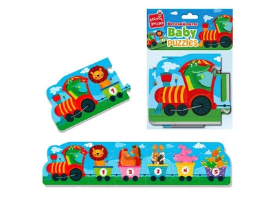 Мягкие беби пазлы Веселый поезд, Vladi Toys, VT1106-95