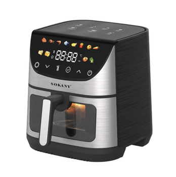 Сенсорна Мультипіч Sokany SK-10067 аерогриль на 9.5 л аерофритюрниця 2400 Вт Чорний з Сріблястим