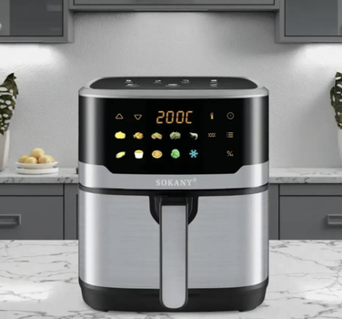 Мультипіч Sokany SK-10085 аерогриль на 7.5 л аерофритюрниця 2200 Вт Срібний