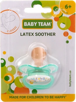 Пустушка латексна класична 6+, м'ятна - Baby Team (1293062-31103990)