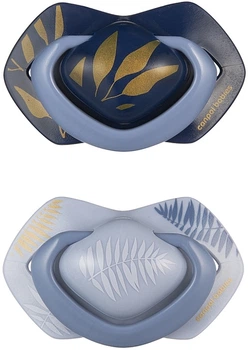 Пустушка силіконова симетрична "Light Touch Gold", 6-18 міс, блакитна, 2 шт. - Canpol Babies 2шт (1378860-31103062)