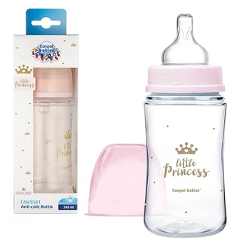 Бутылочка антиколиковая "PP Easystart Royal" с широким отверстием, 240 мл, розовая - Canpol Babies (1320586-31161614)