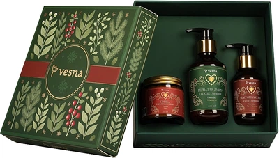 Різдвяний набір "Небо і Земля" - Vesna (sh/gel/200ml + b/oil/100ml + candle/100ml) (1423435-31163902)