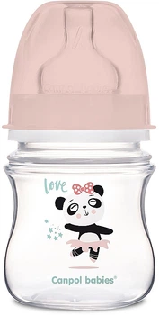 Пляшка з широким отвором "Easystart Exotic Animals" антиколікова, 120 мл, рожева - Canpol Babies 120ml (1320449-31100296)