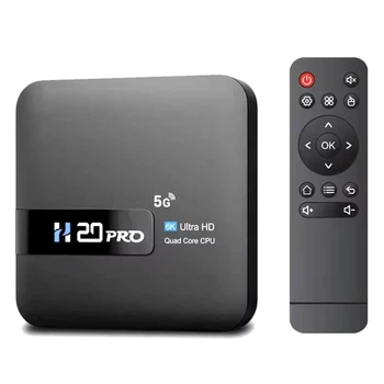 Смарт ТВ-приставка H20Pro 6K Ultra HD Android 10.0 с WiFi 2.4-5G + пульт ДУ, черная